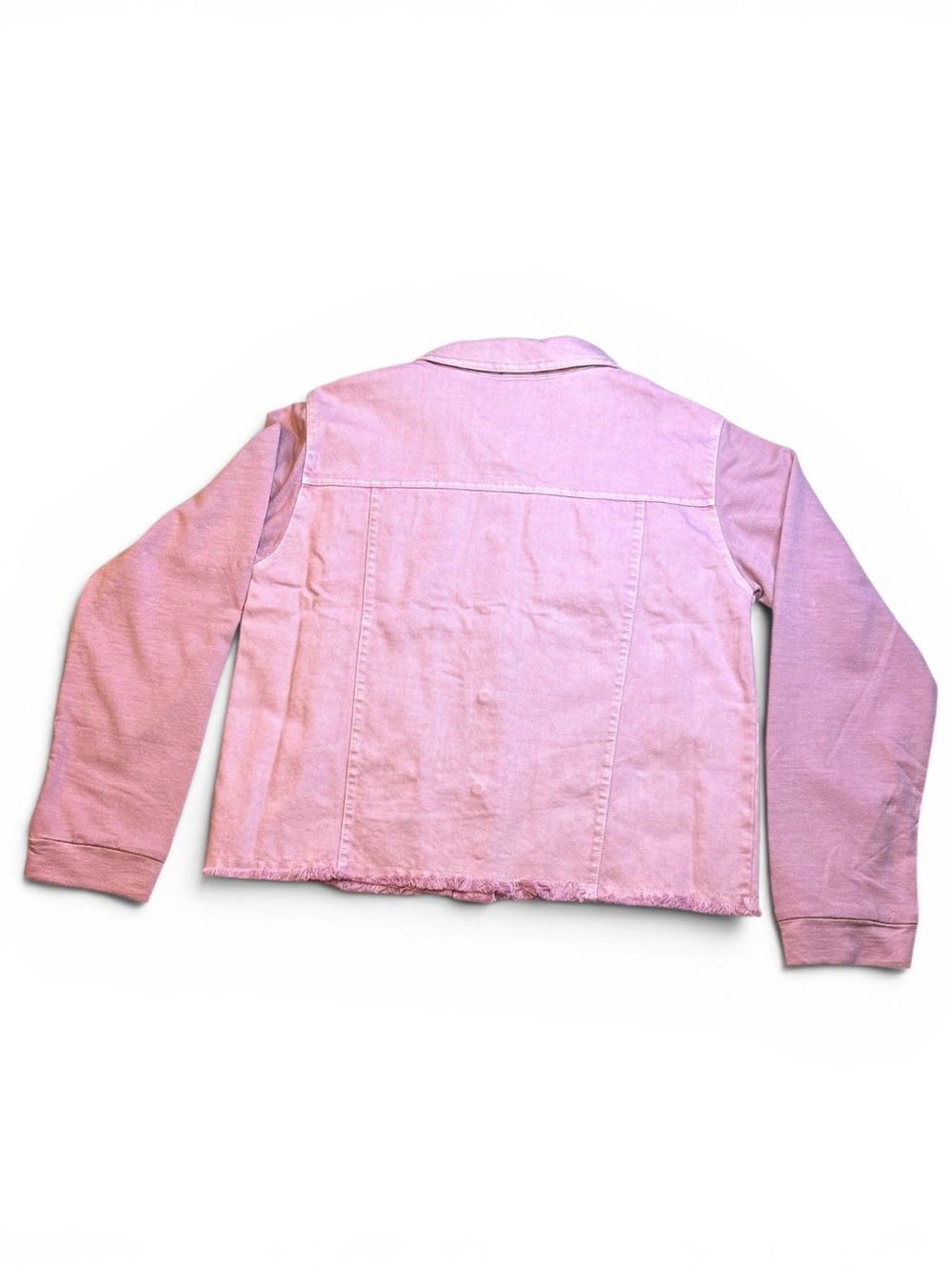 Splendid Pink Denim Jacket Girls Size 14 Raw Hem NWT - Picture 5 of 6